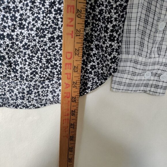 Equipment Femme Mixed Pattern Floral Plaid Silk Button Front Blouse Size Small - Picture 10 of 11